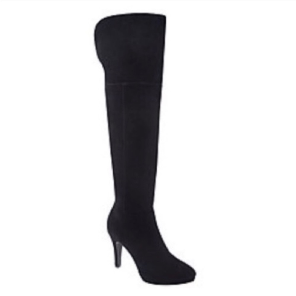 Thigh-high suede boots